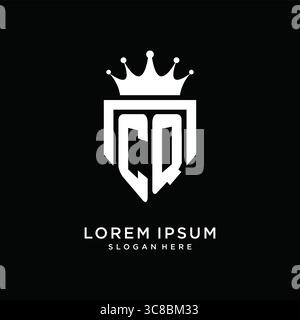 Letter CQ logo monogram emblem style with crown shape design template vector graphic vector graphic Stock Vector