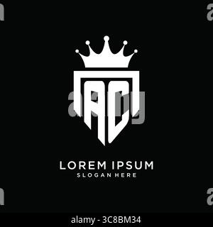 Letter AC logo monogram emblem style with crown shape design template vector graphic vector graphic Stock Vector