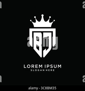 Letter BJ logo monogram emblem style with crown shape design template vector graphic vector graphic Stock Vector