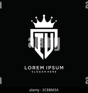 Letter IU logo monogram emblem style with crown shape design template vector graphic vector graphic Stock Vector