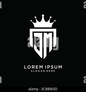 Letter JM logo monogram emblem style with crown shape design template vector graphic vector graphic Stock Vector