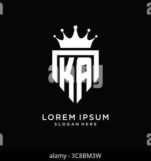 Letter KA logo monogram emblem style with crown shape design template vector graphic vector graphic Stock Vector