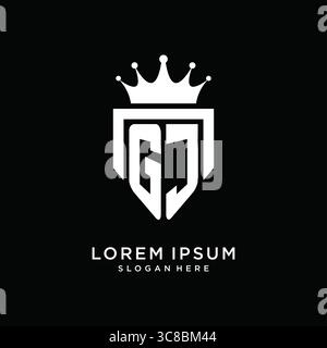 Letter GJ logo monogram emblem style with crown shape design template vector graphic vector graphic Stock Vector