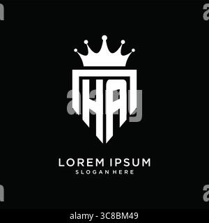 Letter HA logo monogram emblem style with crown shape design template vector graphic vector graphic Stock Vector