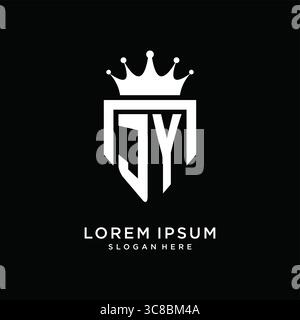 Letter JY logo monogram emblem style with crown shape design template vector graphic vector graphic Stock Vector