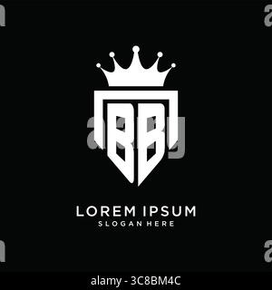 Letter BB logo monogram emblem style with crown shape design template vector graphic vector graphic Stock Vector