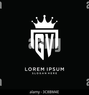 Letter GV logo monogram emblem style with crown shape design template vector graphic vector graphic Stock Vector