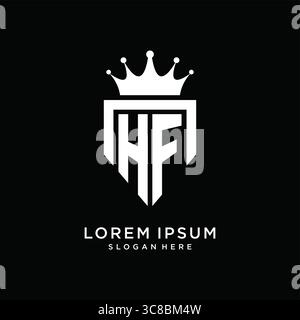 Letter HF logo monogram emblem style with crown shape design template vector graphic vector graphic Stock Vector