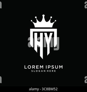 Letter HY logo monogram emblem style with crown shape design template vector graphic vector graphic Stock Vector