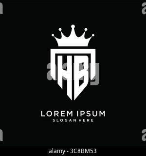 Letter HB logo monogram emblem style with crown shape design template vector graphic vector graphic Stock Vector