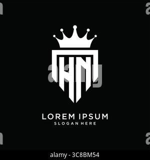 Letter HN logo monogram emblem style with crown shape design template vector graphic vector graphic Stock Vector
