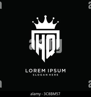 Letter HQ logo monogram emblem style with crown shape design template vector graphic vector graphic Stock Vector