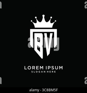 Letter BV logo monogram emblem style with crown shape design template vector graphic vector graphic Stock Vector