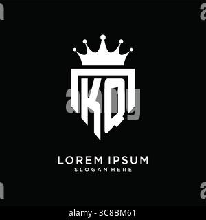 Letter KQ logo monogram emblem style with crown shape design template vector graphic vector graphic Stock Vector