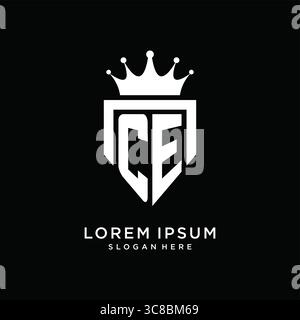 Letter CE logo monogram emblem style with crown shape design template vector graphic vector graphic Stock Vector