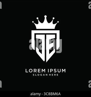 Letter JE logo monogram emblem style with crown shape design template vector graphic vector graphic Stock Vector