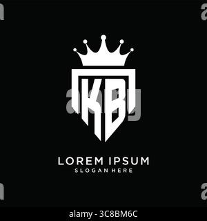 Letter KB logo monogram emblem style with crown shape design template vector graphic vector graphic Stock Vector