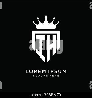 Letter IH logo monogram emblem style with crown shape design template vector graphic vector graphic Stock Vector
