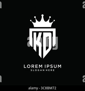 Letter KD logo monogram emblem style with crown shape design template vector graphic vector graphic Stock Vector