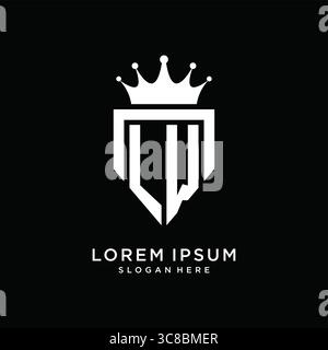 Letter LW logo monogram emblem style with crown shape design template vector graphic vector graphic Stock Vector