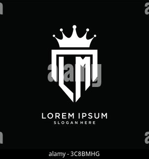 Letter LM logo monogram emblem style with crown shape design template vector graphic vector graphic Stock Vector