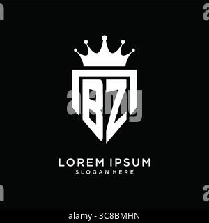 Letter BZ logo monogram emblem style with crown shape design template vector graphic vector graphic Stock Vector