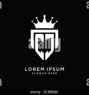Letter CJ logo monogram emblem style with crown shape design template vector graphic vector graphic Stock Vector