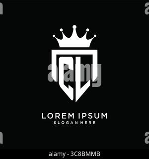 Letter CL logo monogram emblem style with crown shape design template vector graphic vector graphic Stock Vector