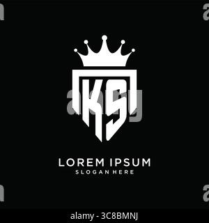 Letter KS logo monogram emblem style with crown shape design template vector graphic vector graphic Stock Vector
