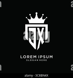 Letter JX logo monogram emblem style with crown shape design template vector graphic vector graphic Stock Vector
