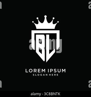Letter BL logo monogram emblem style with crown shape design template vector graphic vector graphic Stock Vector