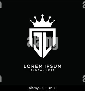 Letter JL logo monogram emblem style with crown shape design template vector graphic vector graphic Stock Vector
