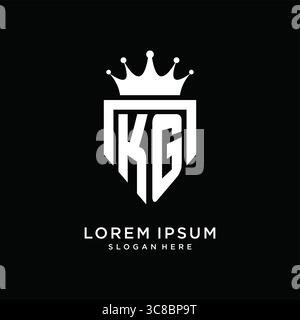 Letter KG logo monogram emblem style with crown shape design template vector graphic vector graphic Stock Vector
