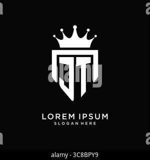 Letter JT logo monogram emblem style with crown shape design template vector graphic vector graphic Stock Vector