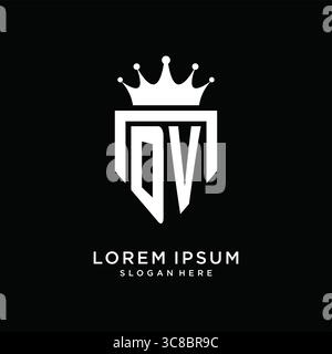 Letter DV logo monogram emblem style with crown shape design template vector graphic vector graphic Stock Vector