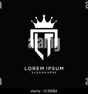 Letter LT logo monogram emblem style with crown shape design template vector graphic vector graphic Stock Vector