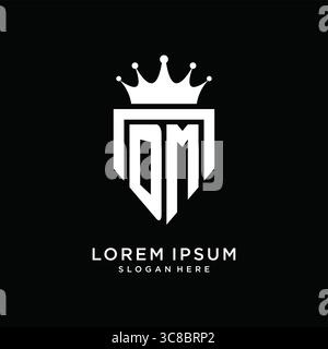 Letter DM logo monogram emblem style with crown shape design template vector graphic vector graphic Stock Vector