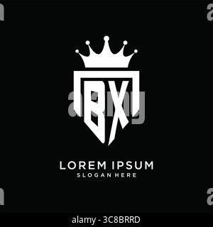 Letter BX logo monogram emblem style with crown shape design template vector graphic vector graphic Stock Vector