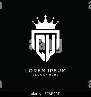 Letter CW logo monogram emblem style with crown shape design template vector graphic vector graphic Stock Vector