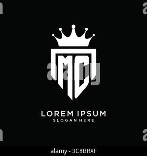 Letter MC logo monogram emblem style with crown shape design template vector graphic vector graphic Stock Vector