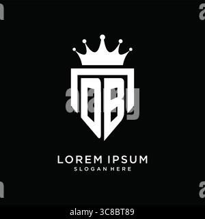Letter DB logo monogram emblem style with crown shape design template vector graphic vector graphic Stock Vector