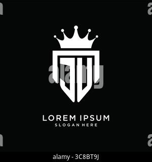 Letter JU logo monogram emblem style with crown shape design template vector graphic vector graphic Stock Vector