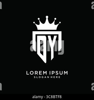 Letter DY logo monogram emblem style with crown shape design template vector graphic vector graphic Stock Vector