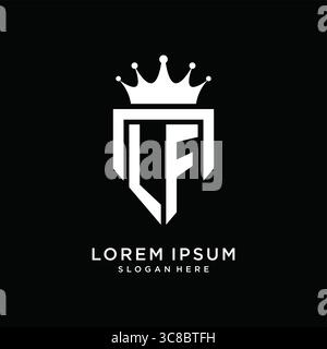 Letter LF logo monogram emblem style with crown shape design template vector graphic vector graphic Stock Vector