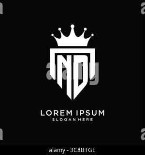 Letter ND logo monogram emblem style with crown shape design template vector graphic vector graphic Stock Vector