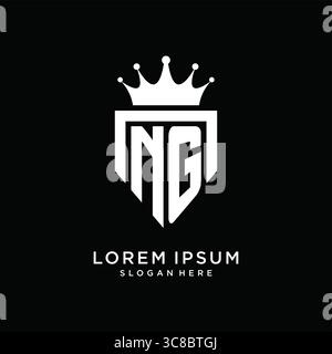 Letter NG logo monogram emblem style with crown shape design template vector graphic vector graphic Stock Vector