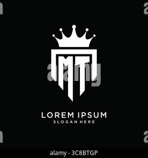 Letter MT logo monogram emblem style with crown shape design template vector graphic vector graphic Stock Vector