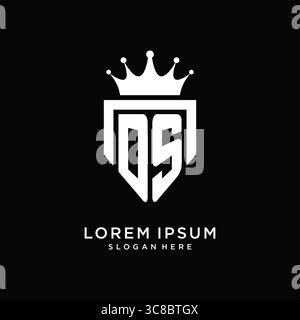 Letter DS logo monogram emblem style with crown shape design template vector graphic vector graphic Stock Vector
