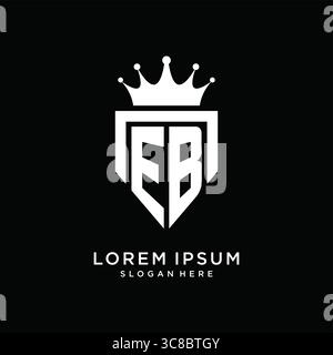 Letter EB logo monogram emblem style with crown shape design template vector graphic vector graphic Stock Vector