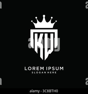 Letter KW logo monogram emblem style with crown shape design template vector graphic vector graphic Stock Vector